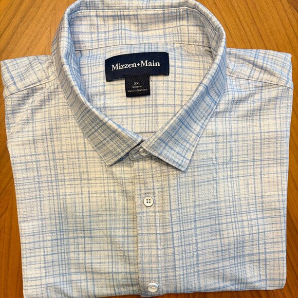 Mizzen+Main - Halyard Short Sleeve Button Down - Carolina Blue Plaid - Picture 1 of 4